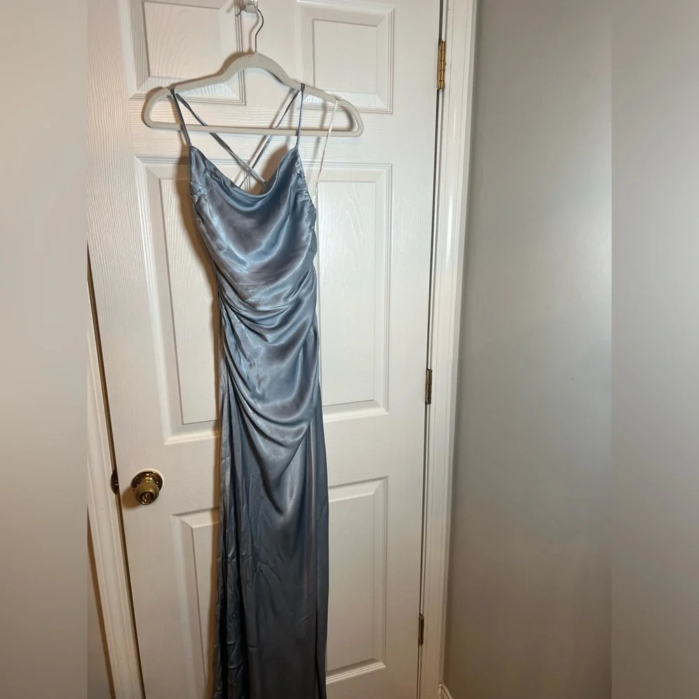 NEW Shona Joy La Lune Lace Back Maxi Dress in Powder Blue - Picture 3 of 8